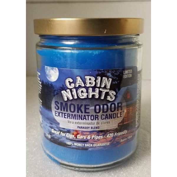 Smoke Odor Exterminator 13oz Jar Candle, Cabin Nights one Pack.