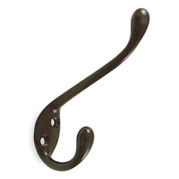 GRAINGER APPROVED 1XNG4 Coat Hook, Black, Zinc, 1 in D 1XNG4