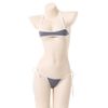 Micro Bikini, Ultra Small, Cute, Sexy, Anime, Swimsuit, Extreme, Cosplay, Cute, School Swimsuit, Wind, Lace, Underwear, Femininity, Mini Bra + Bikini T-Panties, 2-piece Set (Gray)