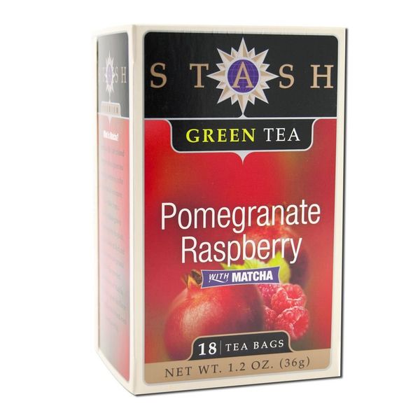 Stash Tea Pomegranate Raspberry Green Tea, 18 Count Tea Bags in Foil Individual Green Tea Bags for Use in Teapots Mugs or Cups, Brew Hot Tea or Iced Tea