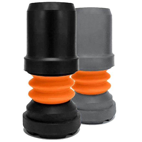 Flexyfoot Shock Absorbing Walking Stick Ferrule – Choice of Sizes & Colours Available Here – Improves Grip, Improves Safety, Reduces Slips, Reduces Shock – 25mm Black