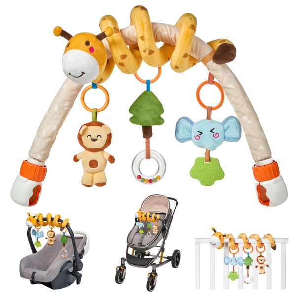 TUMAMA Baby Stroller Arch Toy,Portable Baby Mobile for Bassinet,Car Seat Crib Accessories Travel Activity Arch for Babies Infants 0-12 Months