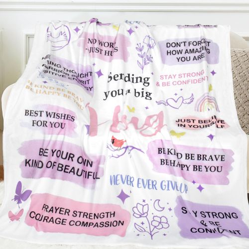 lemzcen Inspirational Gifts for Women, Get Well Gifts for Women After Surgery, Healing Hug Blanket, Thinking of You/Feel Better/Sympathy/Cancer Care/Birthday Gift for Woman Throw Blanket 50"X60"