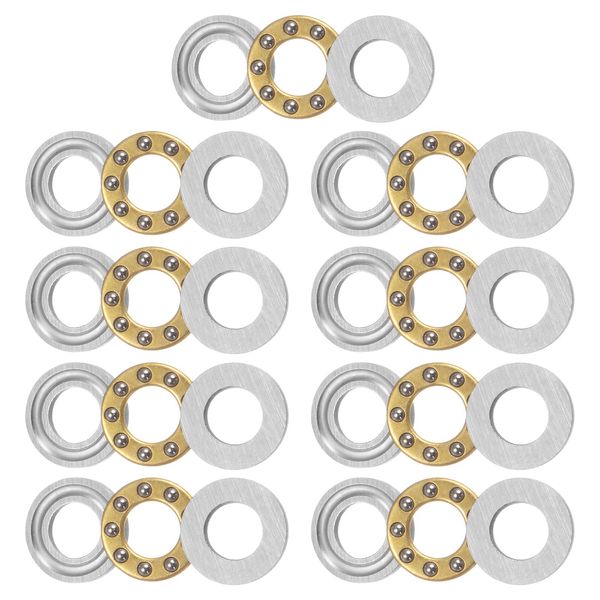 uxcell F5-10M Thrust Ball Bearings 5mm x 10mm x 4mm with Brass Washers A BEC1 Set of 9