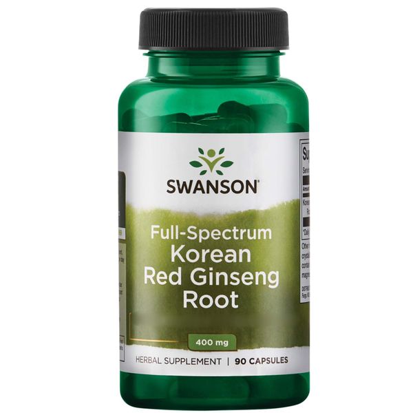 Swanson, Full Spectrum Korean Ginseng Root (Panax Ginseng Root), 400mg, 90 Capsules, Lab-Tested, Soy-free, Gluten-free, GMO-free