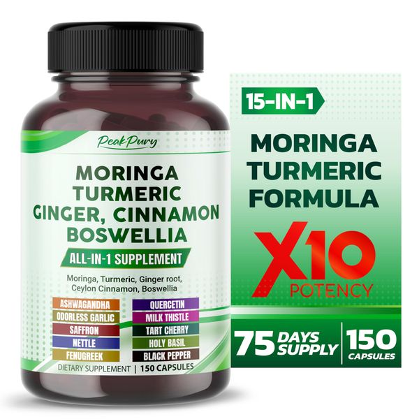 Moringa, Turmeric, Ginger Root, Ceylon Cinnamon, Boswellia - Made in USA