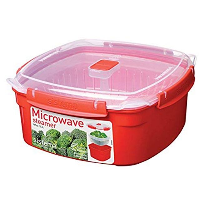 Sistema 1007708 to Go Quad Split Food Storage Container, Clear with Coloured Clips, 1.7 L