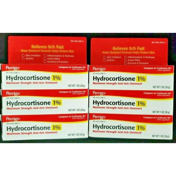 Perrigo Hydrocortisone Ointment 1% Maximum Strength Anti-Itch 1oz Tube -6 Pack