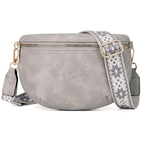 Roulens Kleine Damen Umhängetaschen,Elegant Bauchtasche Damen,Umhängetasche aus Veganes PU Leder,Crossbody Bag Damen,RFID Blockierung Kartenschlitz Brusttasche mit Verstellbar Abnehmbar Breiter Gurt