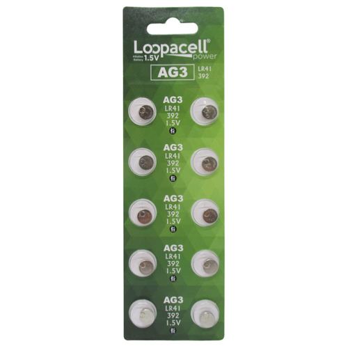 LOOPACELL LR41 AG3 392 384 192 Battery - 1.5V Button Coin Cell Batteries (Pack of 50)