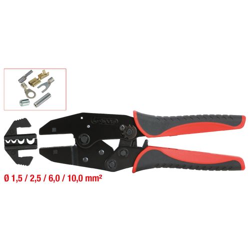 KS Tools 115.1430 Crimping pliers for non insulated terminals, 220mm