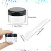 GOLRISEN Cosmetic Container,12pcs Plastic Travel Jars,with Black Screw Lids 15ml Sample Containers Pots Bottles and 6pcs Spatulas for DIY Travel Makeup Creams/Powder/Mineral Make Up Cosmetic