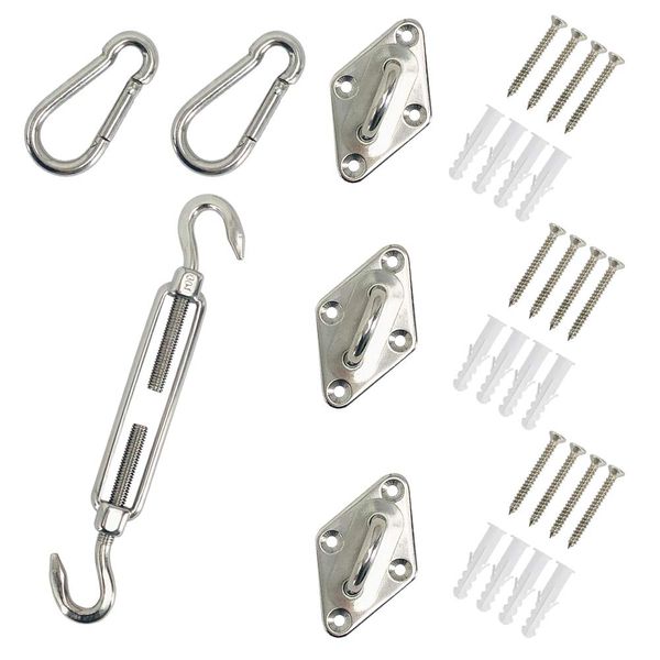 Green Bay 304 Stainless Steel Sun Shade Sail Fixing Kit for Triangle Shade Sails Fixing Hardware Accessories Kit