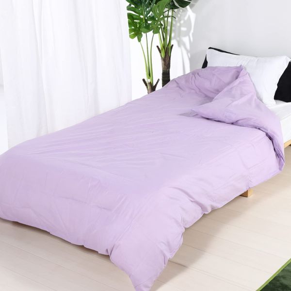 Japanese Duvet Cover, 100% Cotton, Bleached Gauze, Single Long Size, 59.1 x 82.7 inches (150 x 210 cm), Lavender Single