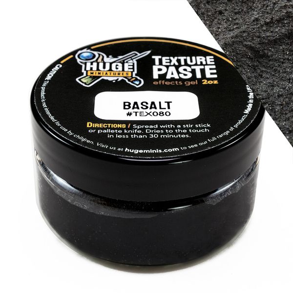 Huge Miniatures Texture Paste, Basalt Model Basing Paint – 2oz Resealable Jar