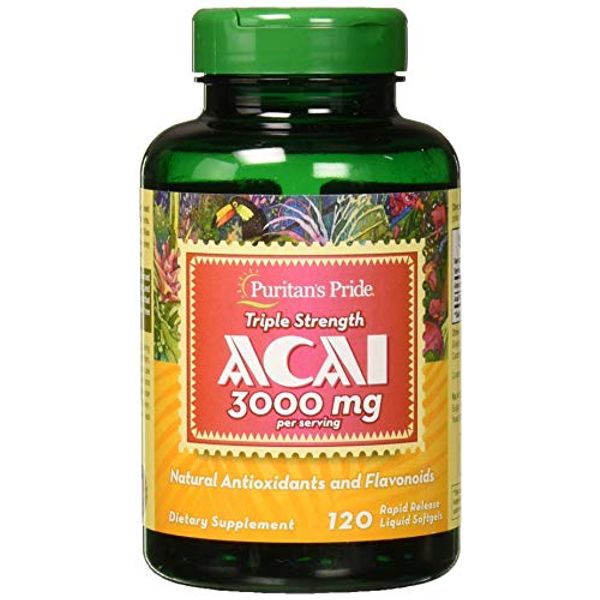 Puritan's Pride Triple Strength Acai 3000 MG, 120 Count