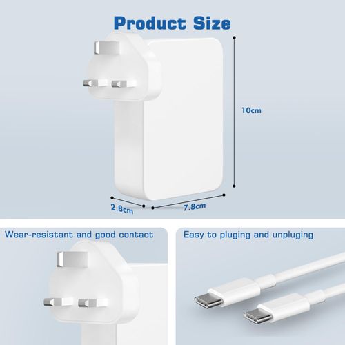 106W Mac Book Pro Charger,106W Type USB C Fast Charger Power Adapter for Mac Book Pro 16, 15, 14, 13 Inch, Mac Book Air 13 Inch, i Pad Pro