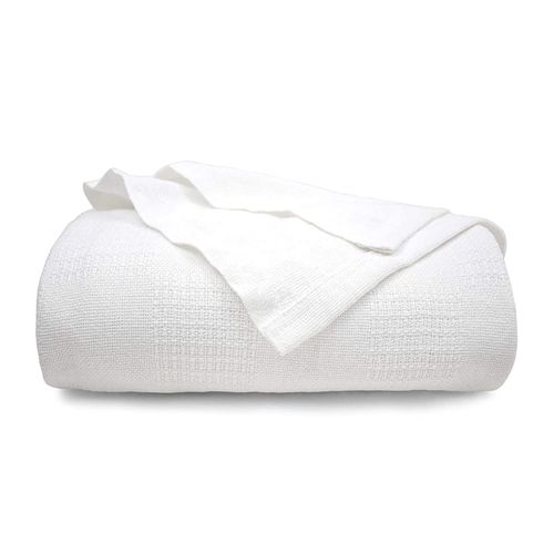 TL Care Health, Hospital Blanket, 100% Cotton Knit, Soft, Durable, and Comfortable for Medical, Twin Bed or Home Care, 90" x 60"
