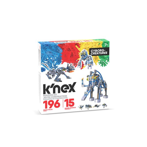 Basic Fun K'NEX | Cyborg Creatures 15 Model | Educational Toys for Boys and Girls, 196 Piece Stem Learning Kit, Engineering for Kids, Fun Colourful Construction Toys for Children Ages 8 12463