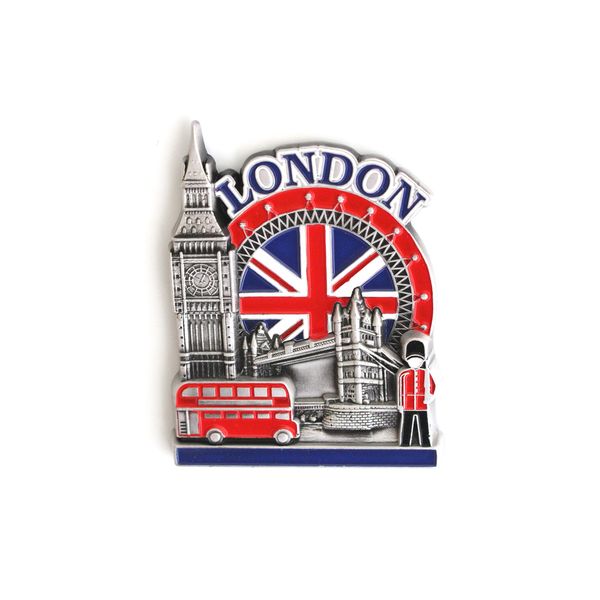 London - 3D Metal Fridge Magnet for Kitchen Refrigerator - Unique Stylish Design Holiday Souvenir Gift