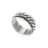 Silverly Mens Womens 925 Sterling Silver Celtic Braid Rope Spinner Thumb Ring