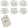 Vision4ever 6 Remote Control Wall Ceiling Wireless Round LED Lights Kitchen Bathroom Cabinet Useful for Home and Kitchen