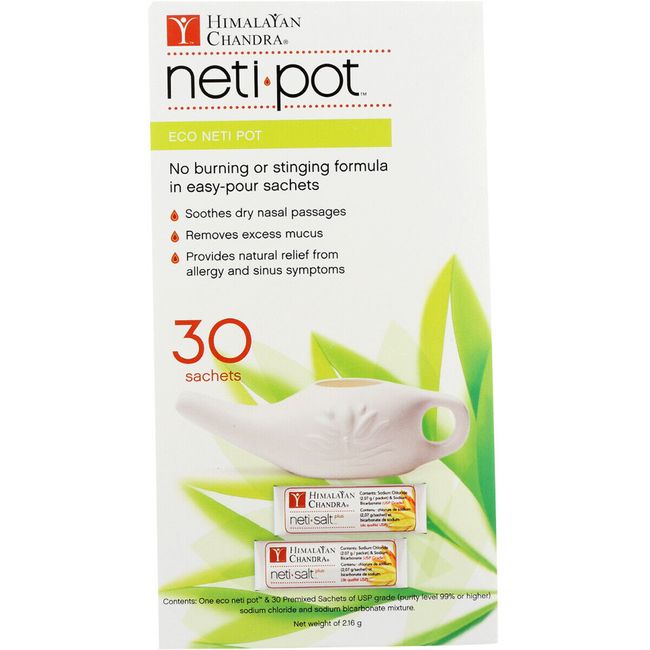 Himalayan Chandra Eco Neti Pot With 30 Neti Salt Sachets 1 pc