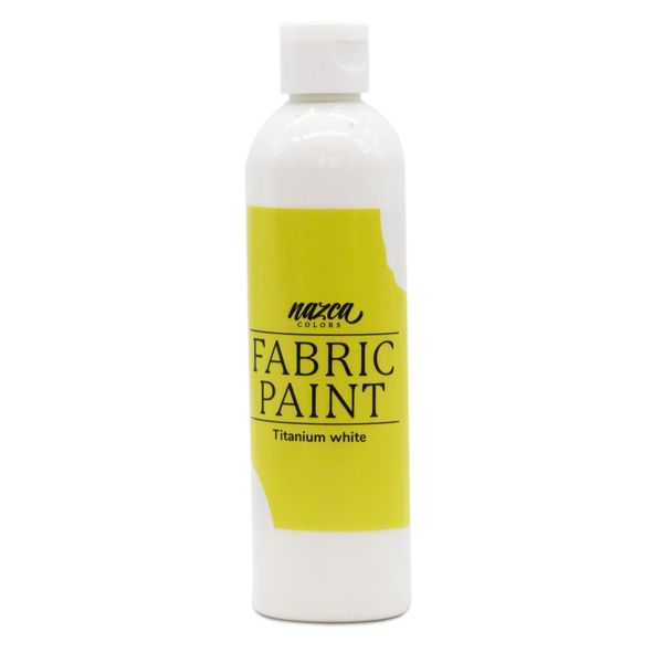 Nazca Colors White Fabric Paint 250ml – Acrylic Permanent Textile and Leather Paint ideal for painting Clothe, t-shirts, Jeans, Totebags, Sneakers, Canvas Shoes – Great Covering Capacity