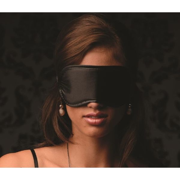 Silk Eye Mask | Blackout Mulberry Silk Eye Cover | Blindfold for Elegant Play | Adjustble Band with Eleastic Flexibility | Black