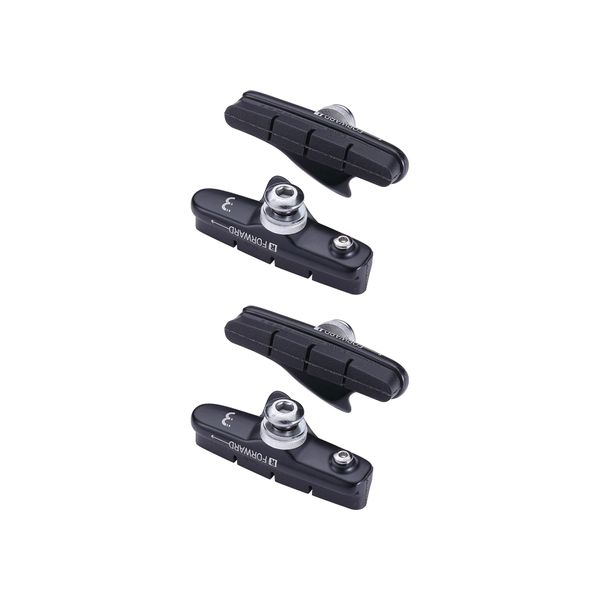 BBB Cycling Rim Brake Pads Cartridge Type Shimano And SRAM Compatible Optimum Gripping Power Minimal Wear RoadStop BBS-02, Black