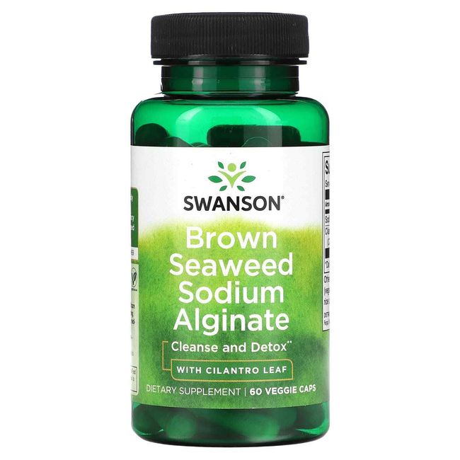 2 X Swanson, Brown Seaweed Sodium Alginate with Cilantro Leaf, 60 Veggie Caps