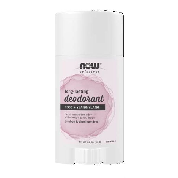 NOW Solutions, Long-Lasting Deodorant Stick, Rose and Ylang Ylang Scent, Odor Neutralizing and Keeps You Fresh, 2.2-Ounce