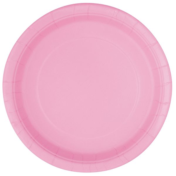 Unique 30877EU - Eco-Friendly Paper Plates - 23 cm - Baby Pink Colour - 8 Count (Pack of 1)