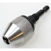 MALAYAS 1/4" Keyless Chuck 0.3-6.5mm 3 Jaw Keyless Drill Chuck Adapter Conversion Tool Hex Shank-Holds Micro