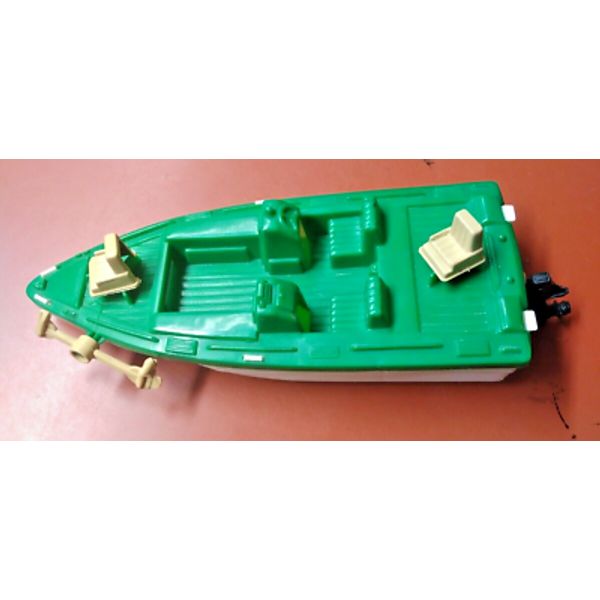 Green & White Vintage 12" Toy Boat American Plastic Toys Inc