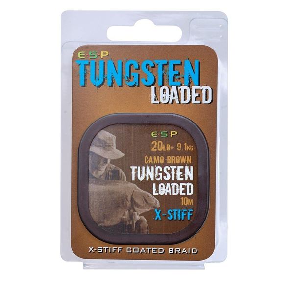 ESP Tungsten Loaded X-Stiff Hooklength 10m Spool Camo Brown