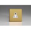 Varilight 1-Gang 5A Round Pin Plug Socket Brushed Brass XDBRP5AWS
