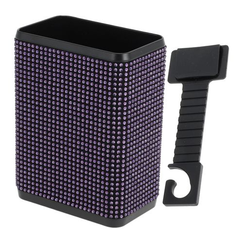 TUCKBOLD Car Trash Can Portable Back Seat Trash Bin Purple 1 Pc 3.9" Length 2.4" Width 9.5" Height Plastic