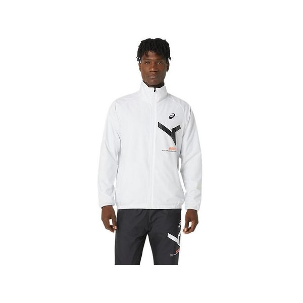 ASICS 2031E272 Men's A-I-M Tricot Windbreaker Jacket Training Wear, 100 (brilliant white)