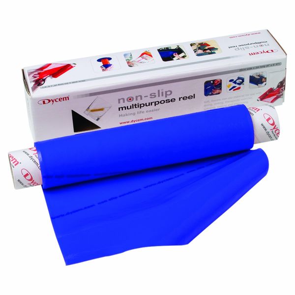 Dycem Bulk Roll Matting, 8" x 2 yd. Roll, Blue, Non-Slip Material Helps Improve Stabilization & Gripping, Holds Plates & Bowls in Place, Grip Jars When Opening, Cabinet Liner, Exercise Mat, & More