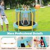 Mini Jumping Kids Double-Layer Structure Trampoline w/ Metal Frame Enclosure Net