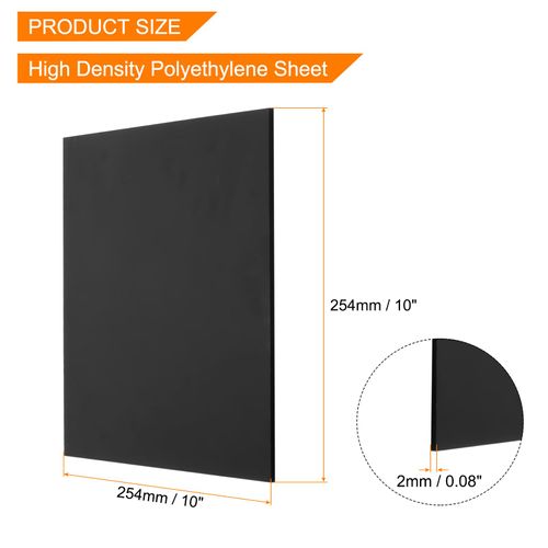 MECCANIXITY UHMW Sheet Ultra High Molecular Weight Polyethylene Sheet, 1/16" Thick Hard HDPE Plastic Sheet Board for DIY Craft 10" x 10" Black