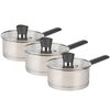 Kitchen Essentials 3 Piece Stainless Steel Saucepan Set with Pouring Lips