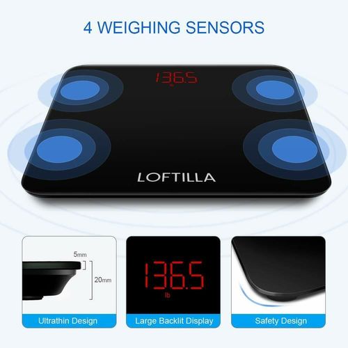 FITINDEX Smart Digital Body Weight Scale, Bluetooth BMI Bathroom Scale with App,