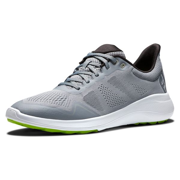 FootJoy Men's FJ Flex Golf Shoe, Grey/White/Lime, 9