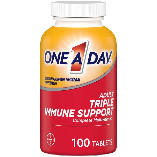 One A Day Adult Triple Immune Support* Complete Multivitamin, Supplement with Vitamins C, Vitamin D, & Zinc, 100 Count