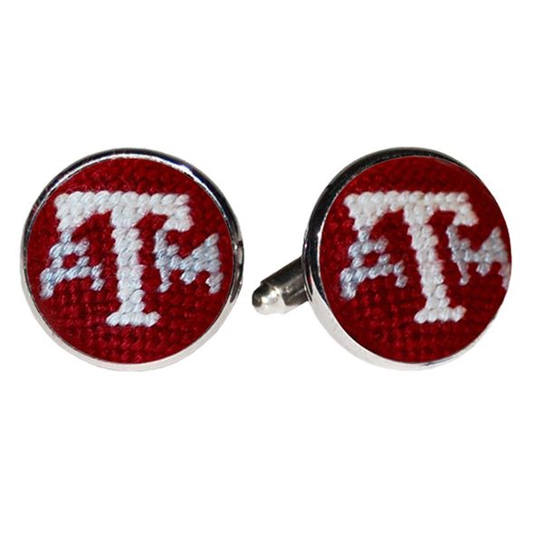 Texas A&M Needlepoint Cufflinks by Smathers & Branson