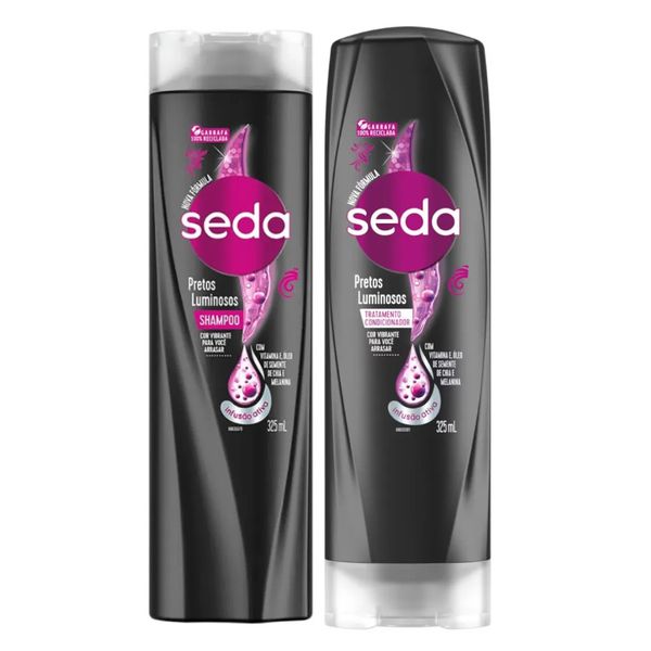 Seda - Pretos Luminosos - Kit Shampoo e Condicionador (2x 325Ml) - (2x 11FlOz)
