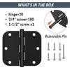 30 Pack 3.5" Interior Door Hinges 3-1/2" ORB Door Hinge 5/8" Radius, Matte Black