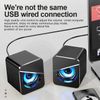USB Computer LED Speakers Stereo Bass Subwoofer Wired 3.5mm Jack For Desktop PC